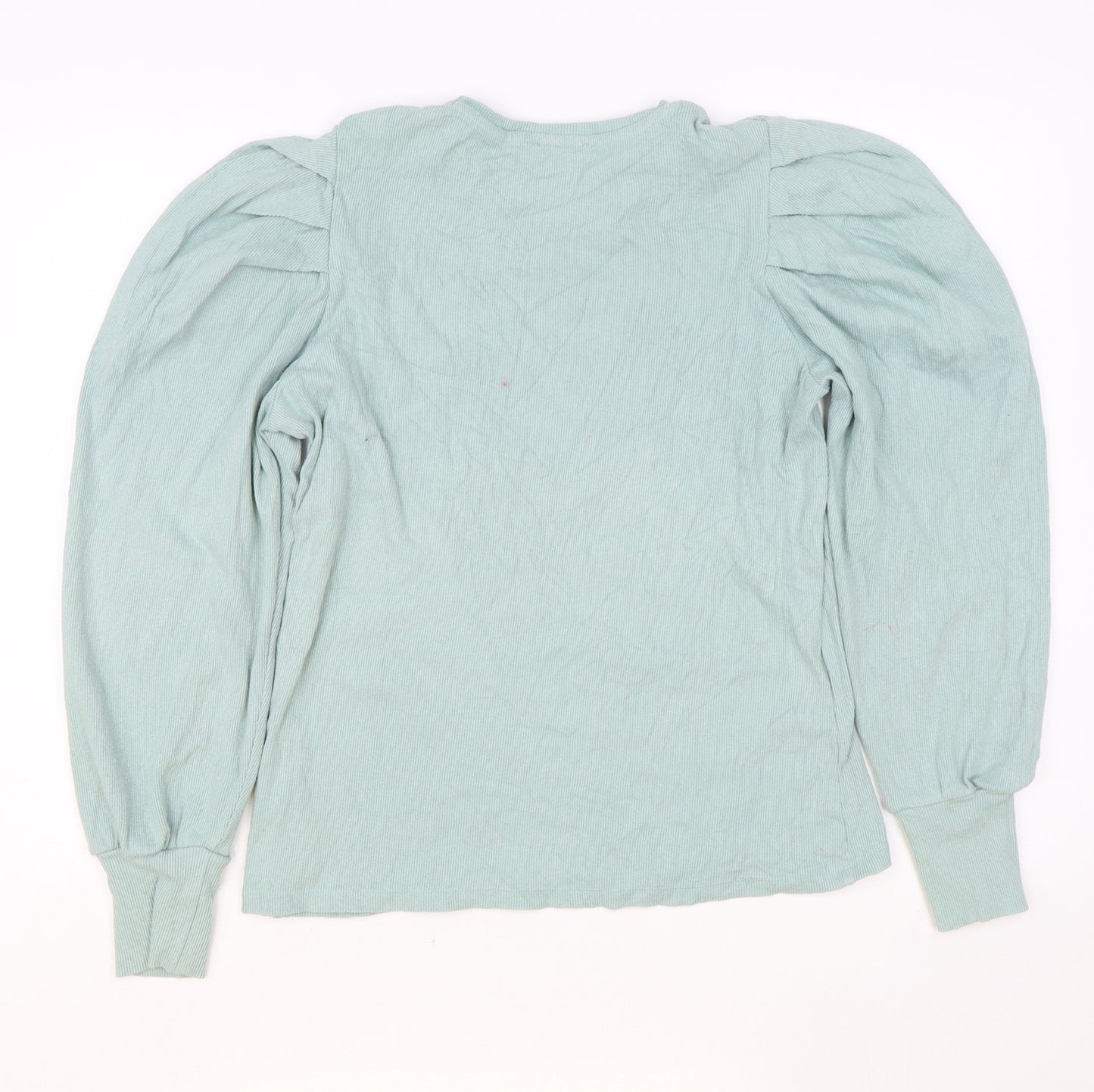 Papaya Womens Green Round Neck Cotton Pullover Jumper Size 16