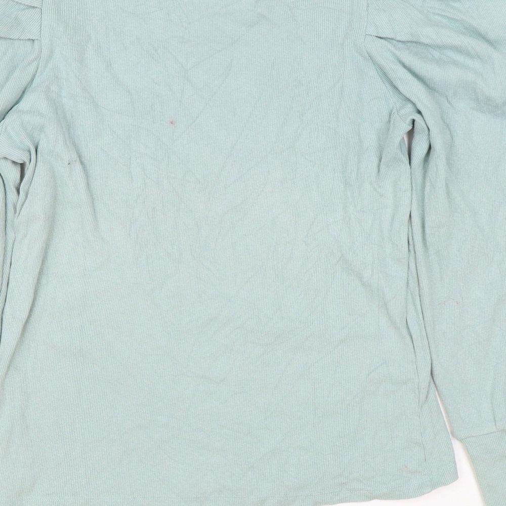 Papaya Womens Green Round Neck Cotton Pullover Jumper Size 16