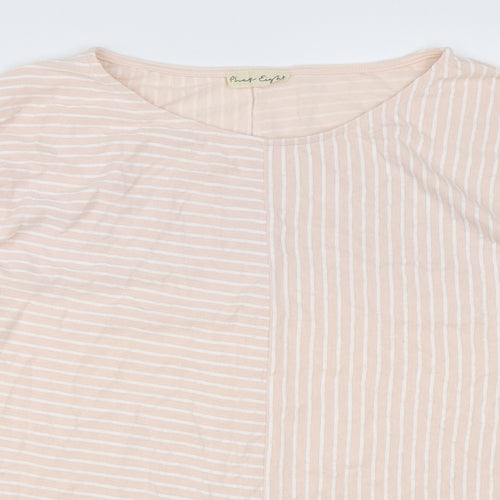 Phase Eight Womens Pink Striped Polyester Basic T-Shirt Size 12 Round Neck