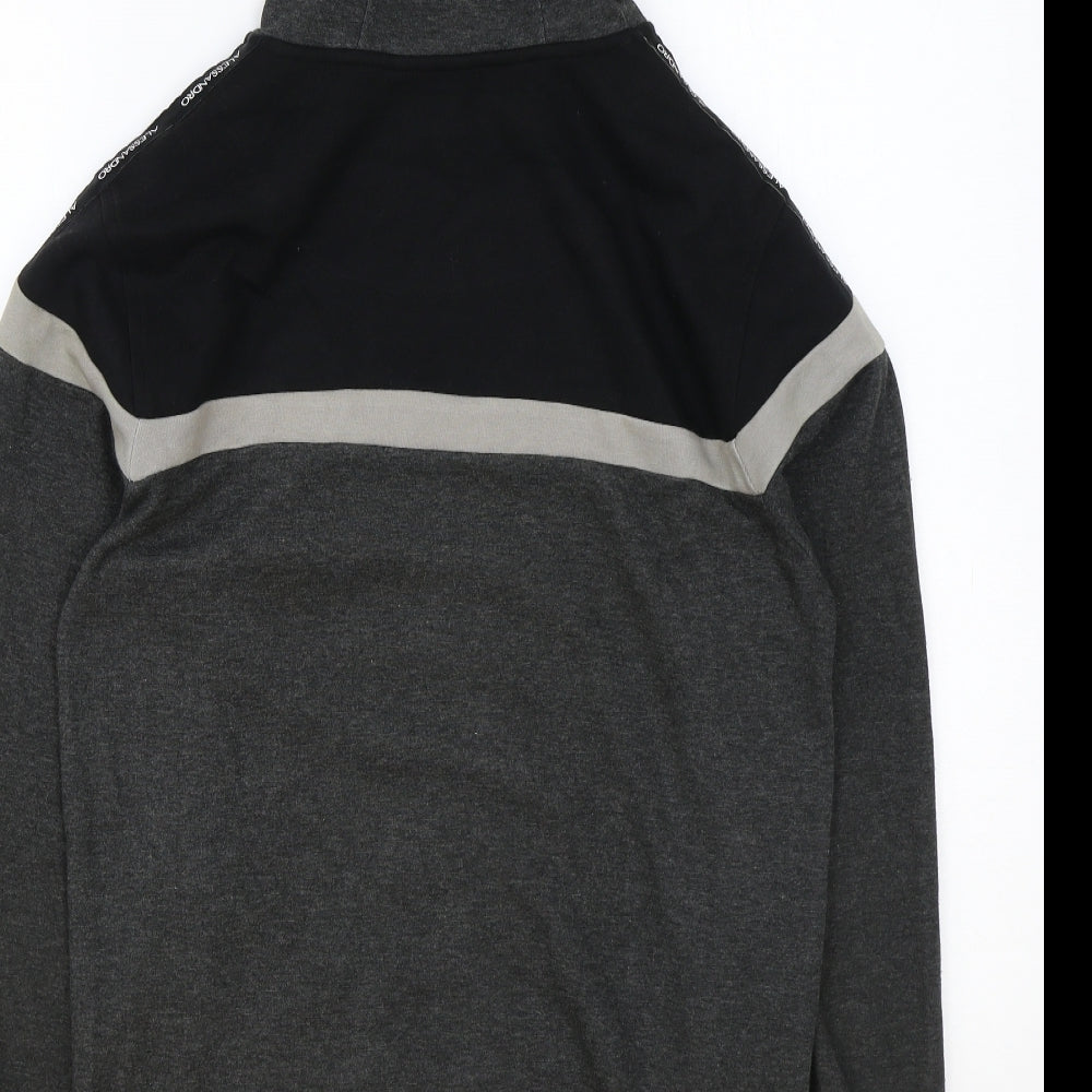 Alessandro Zavetti Mens Grey Polyester Full Zip Hoodie Size S
