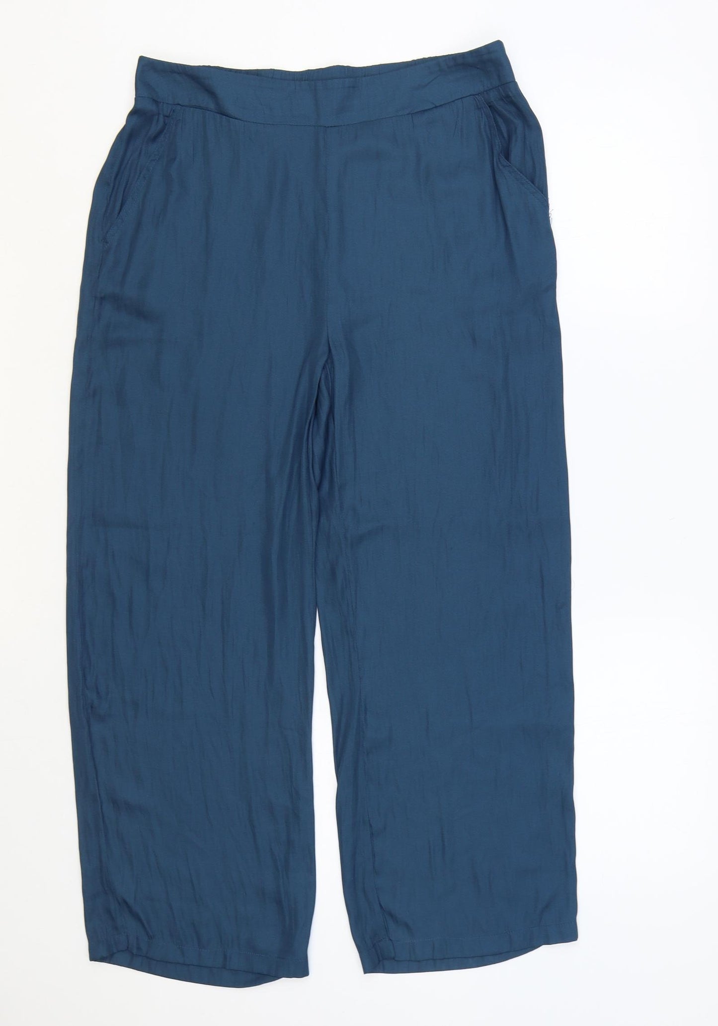 Natura Womens Blue Polyester Trousers Size M L24 in Regular