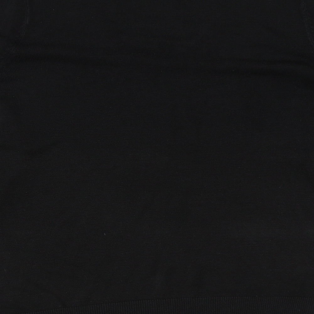 Arcadia Womens Black V-Neck Acrylic Pullover Jumper Size 22