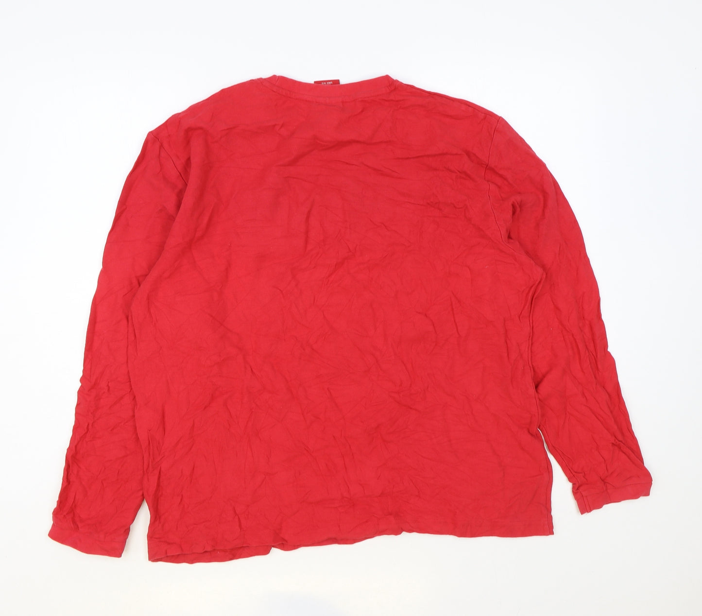 England Mens Red Cotton T-Shirt Round Neck