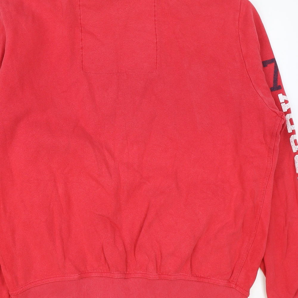 Superdry Mens Red Cotton Full Zip Sweatshirt Size XL