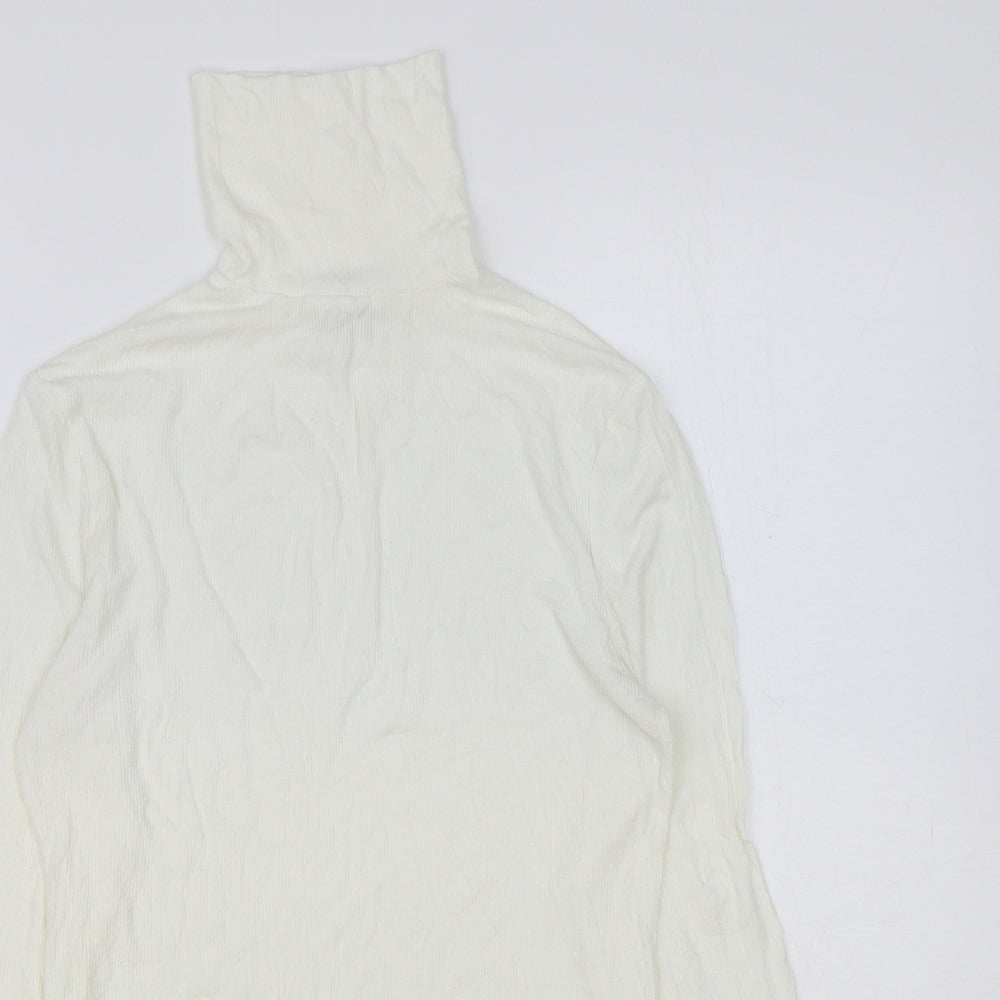 Papaya Womens White Roll Neck Viscose Pullover Jumper Size 12