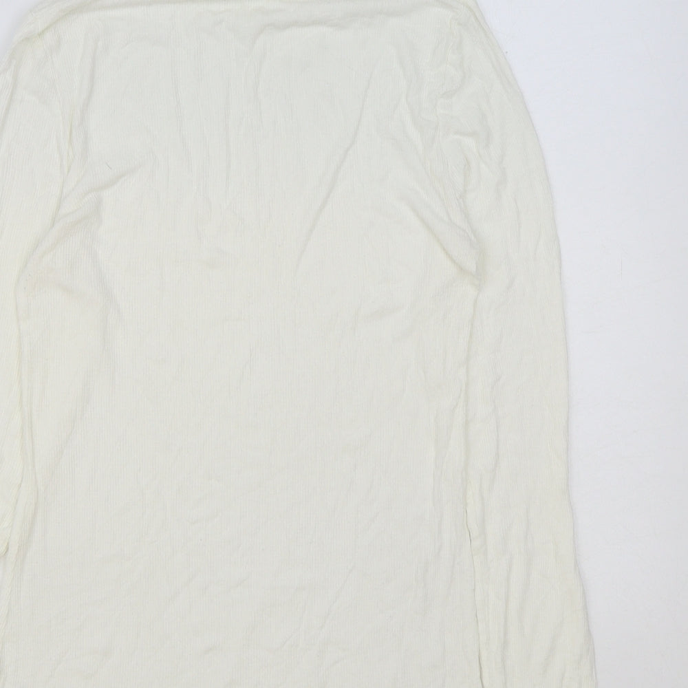 Papaya Womens White Roll Neck Viscose Pullover Jumper Size 12