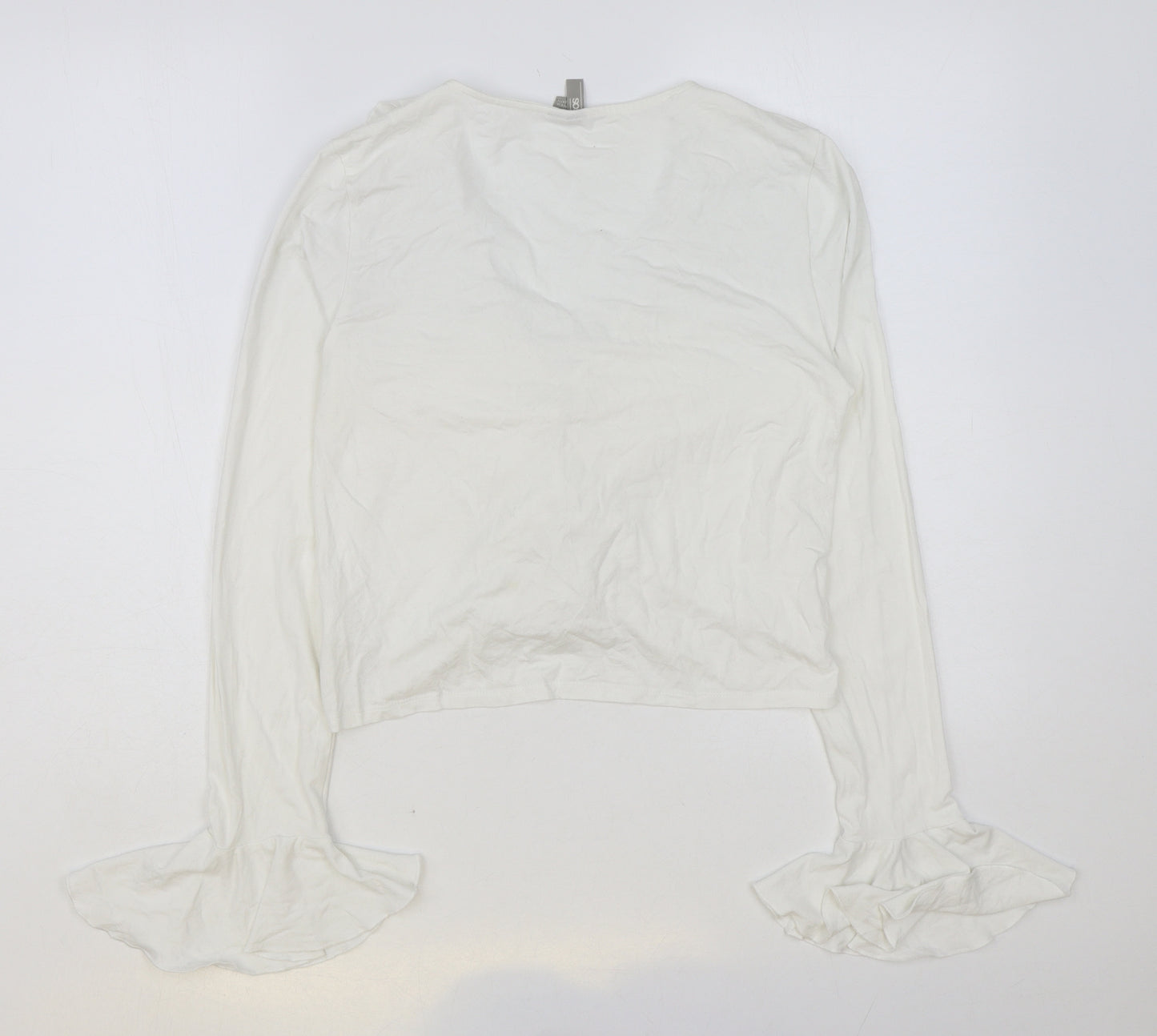 ASOS Womens White Viscose Basic Blouse Size 12 V-Neck