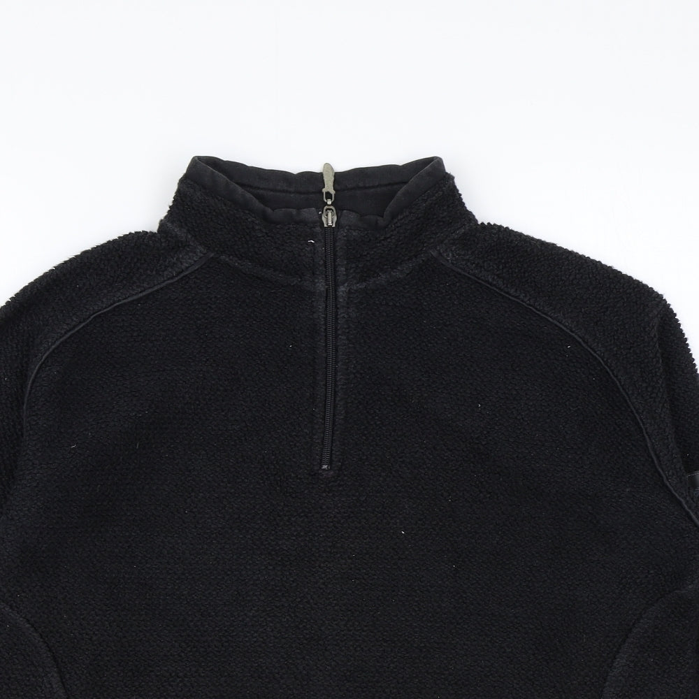 Weird Fish Womens Black Cotton Pullover Sweatshirt Size XL Zip