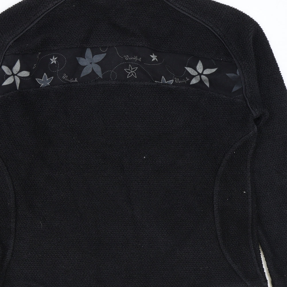 Weird Fish Womens Black Cotton Pullover Sweatshirt Size XL Zip