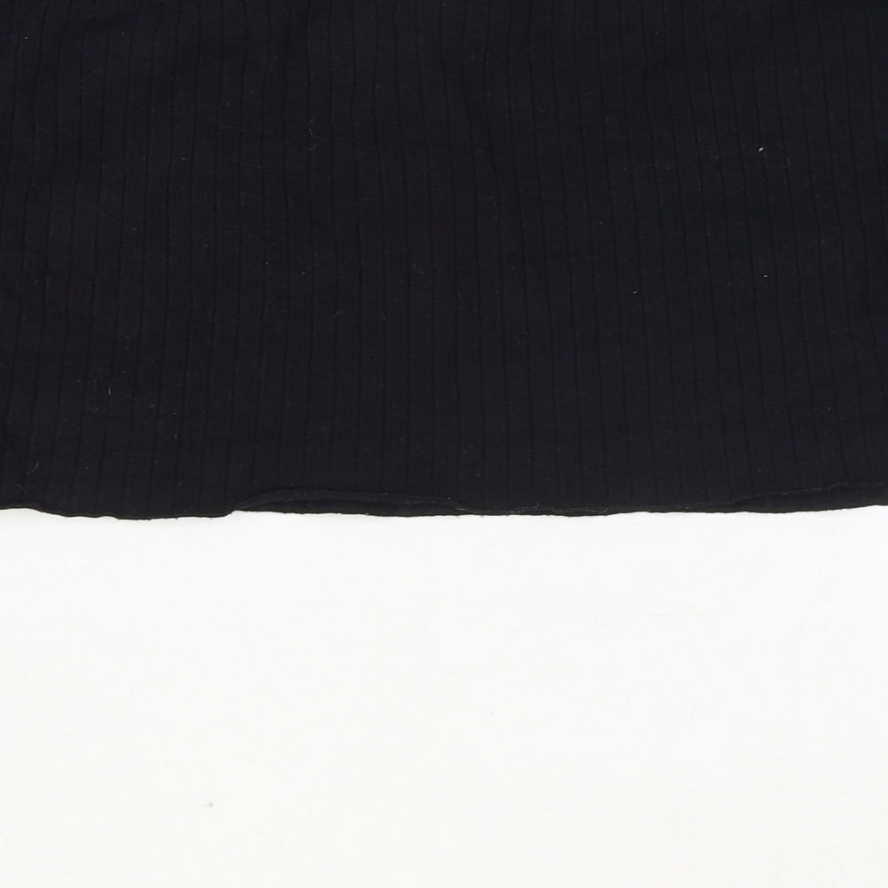 SheIn Womens Black Cotton Cropped T-Shirt Size 4XL Off the Shoulder - Babe