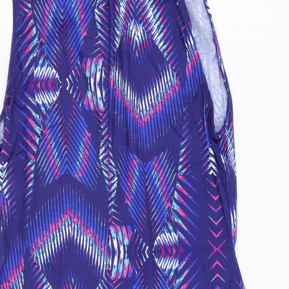 Kaleidoscope Womens Multicoloured Geometric Polyester Shift Size 14 Halter Pullover