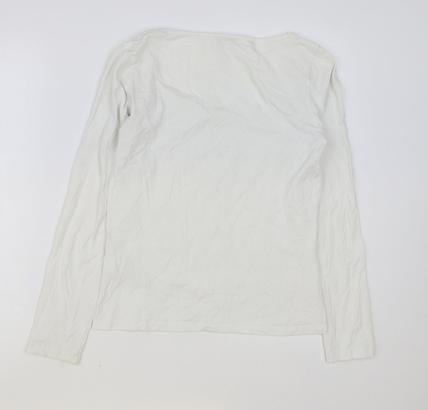 Warehouse Womens White Cotton Basic T-Shirt Size 12 Square Neck