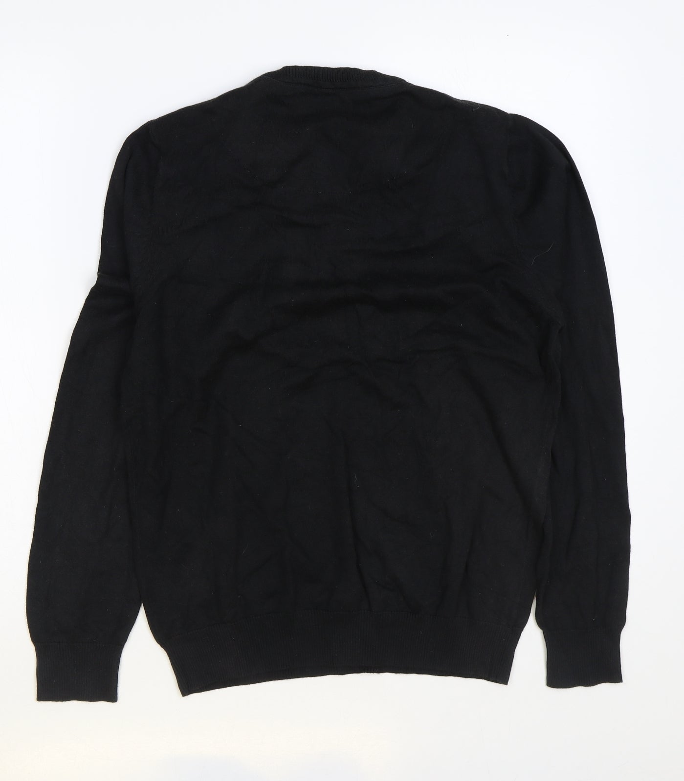NEXT Mens Black Round Neck Cotton Pullover Jumper Size S