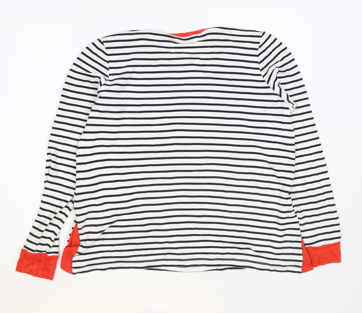 George Womens Multicoloured Striped Viscose Basic T-Shirt Size 14 Round Neck