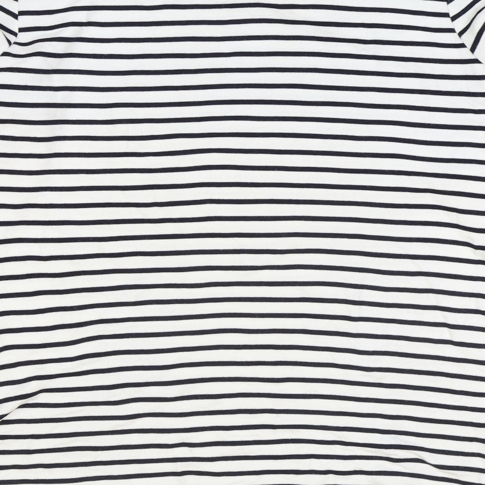 George Womens Multicoloured Striped Viscose Basic T-Shirt Size 14 Round Neck