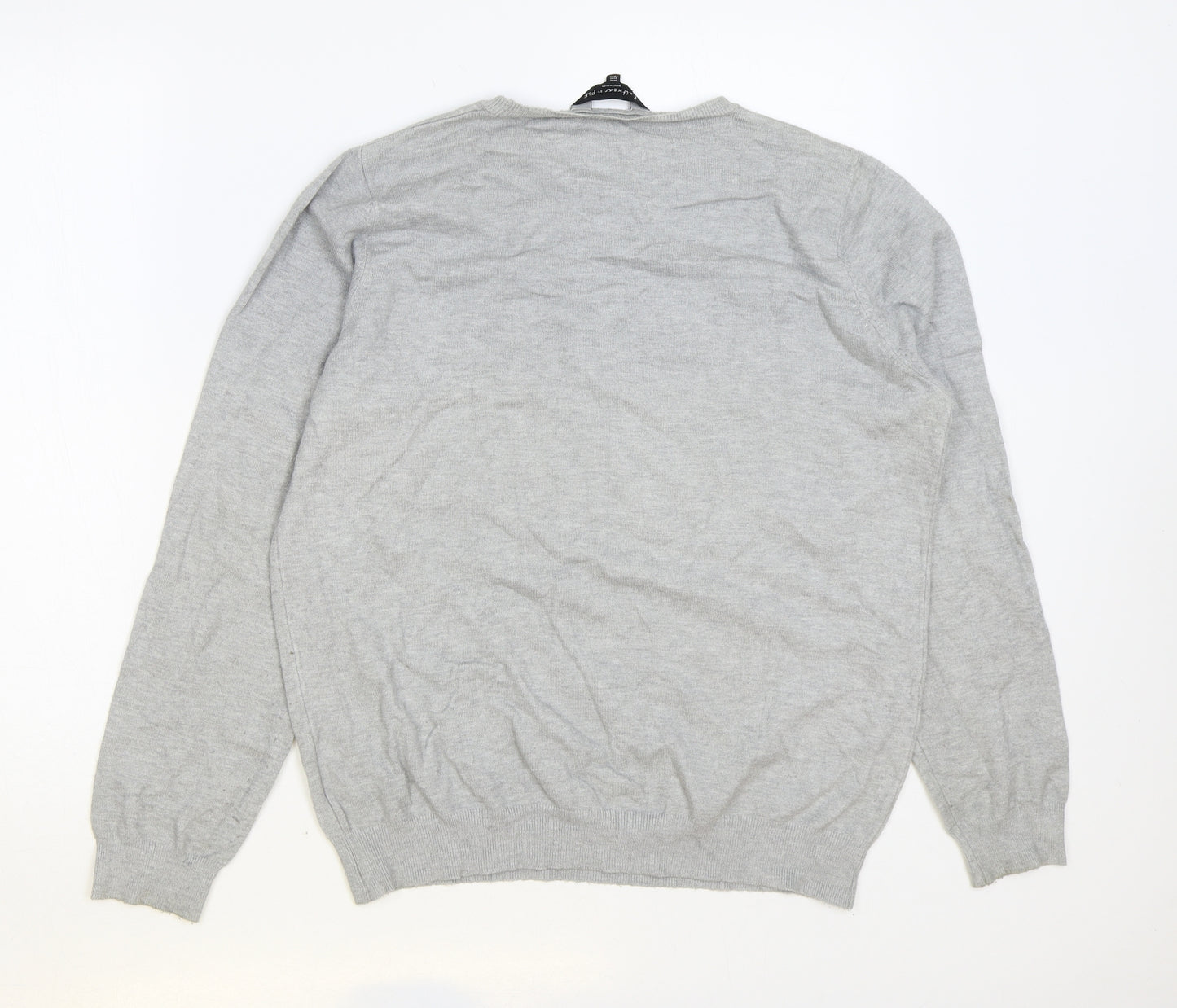 F&F Womens Grey Round Neck Acrylic Pullover Jumper Size 16 - Jolly Holly