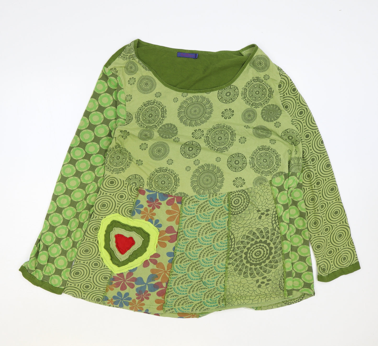 Joe Brown Womens Green Cotton Basic T-Shirt Size 18 Round Neck