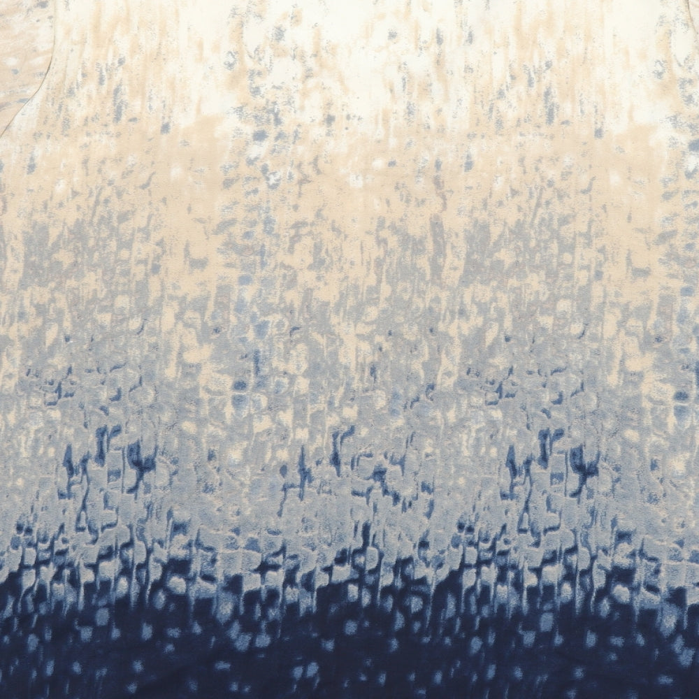 Preworn Womens Multicoloured Geometric Polyester Basic Blouse Size 26 Scoop Neck