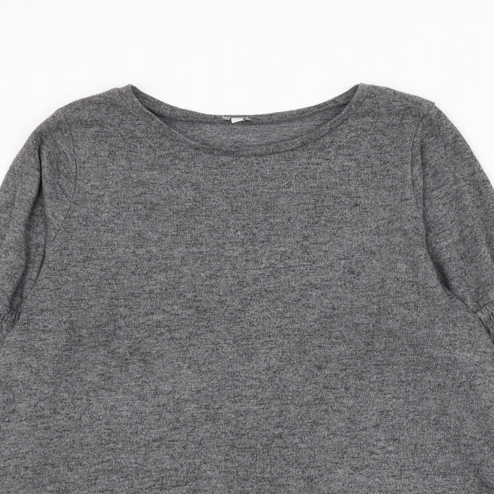 River Island Womens Grey Round Neck Polyester Pullover Jumper Size 12