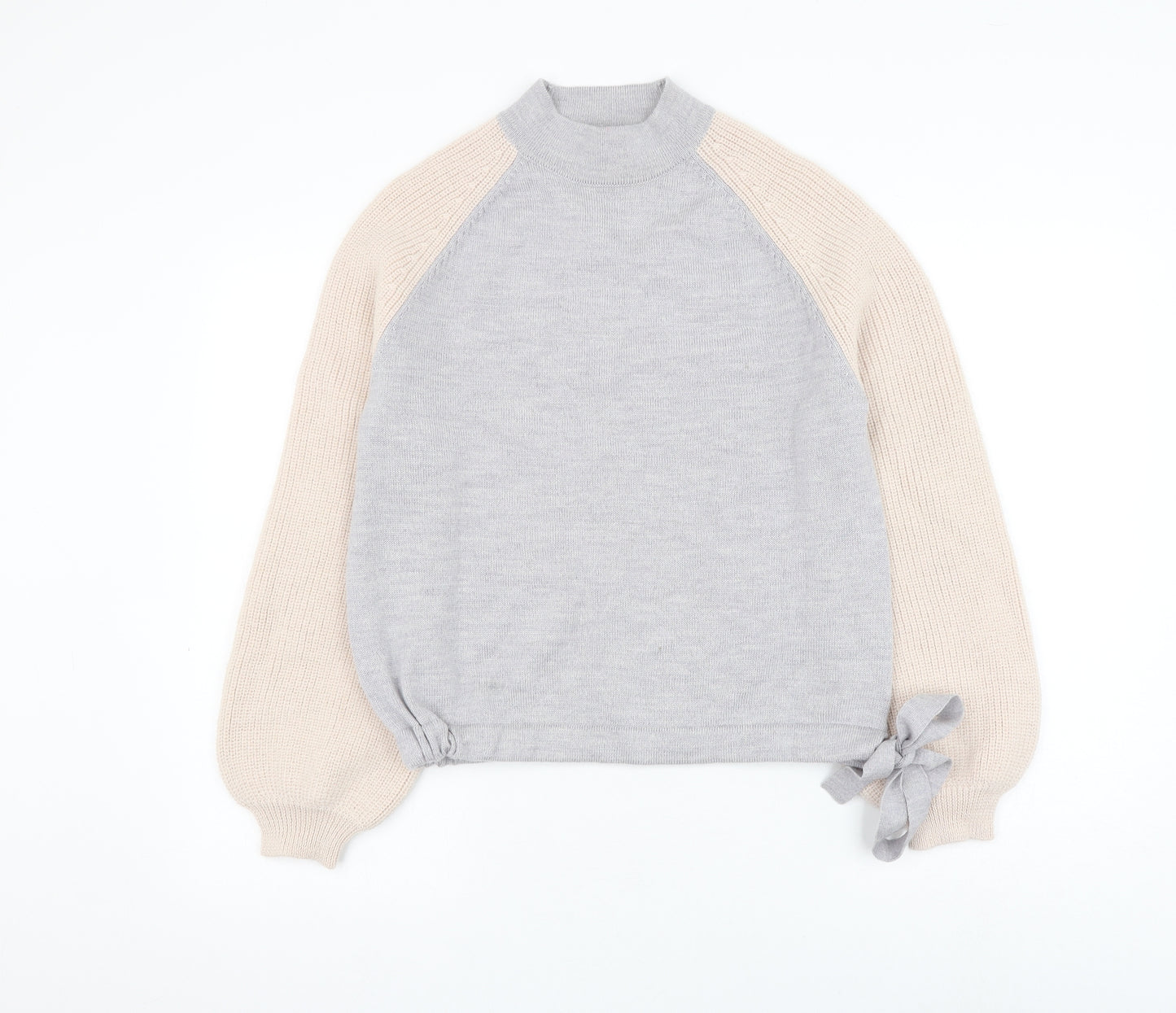 NEXT Womens Grey Round Neck Wool Pullover Jumper Size S