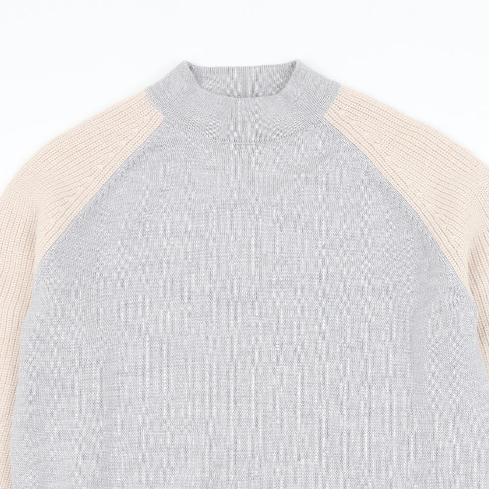 NEXT Womens Grey Round Neck Wool Pullover Jumper Size S