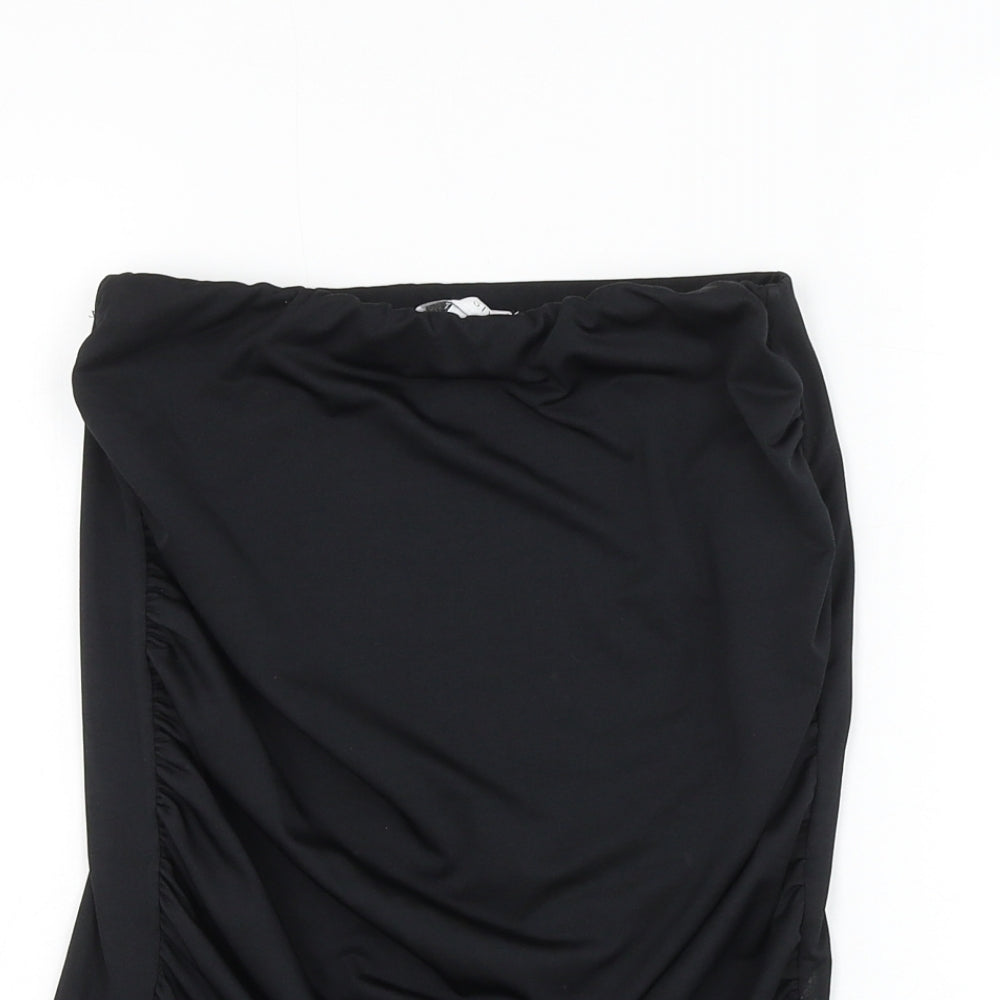 In the Style Womens Black Polyester Basic Tank Size 8 Off the Shoulder