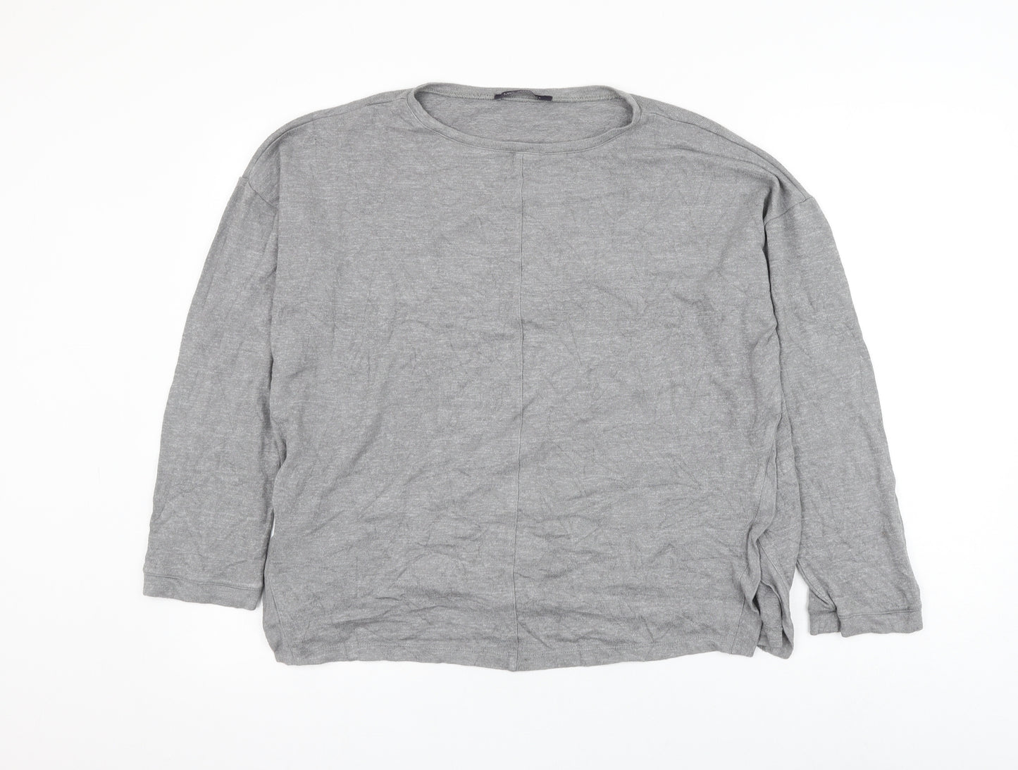 Marks and Spencer Womens Grey Round Neck Viscose Pullover Jumper Size 18