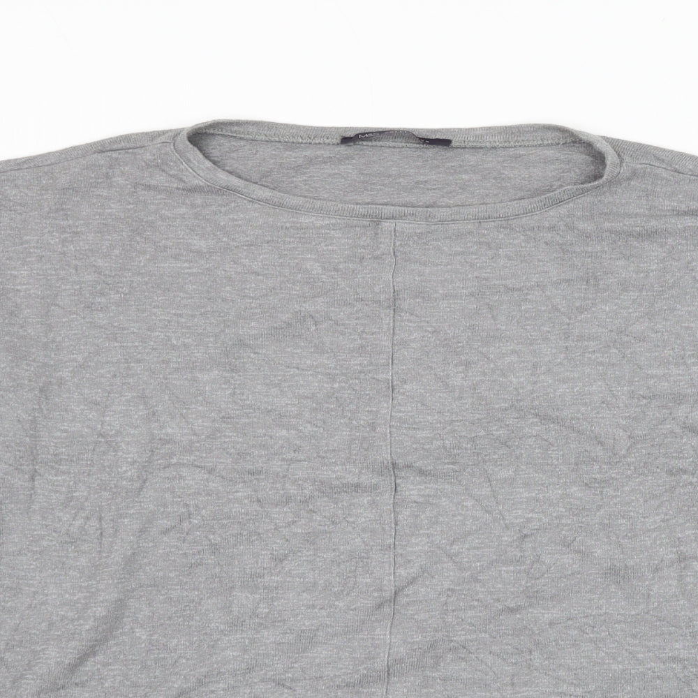 Marks and Spencer Womens Grey Round Neck Viscose Pullover Jumper Size 18