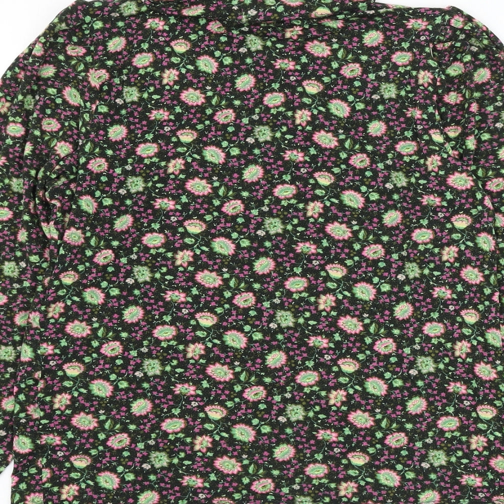 Per Una Womens Multicoloured Floral Modal Basic Blouse Size 14 Roll Neck