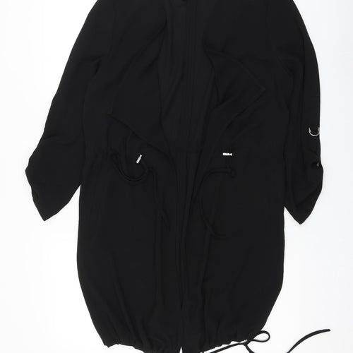 H&M Womens Black Jacket Blazer Size 10 Tie