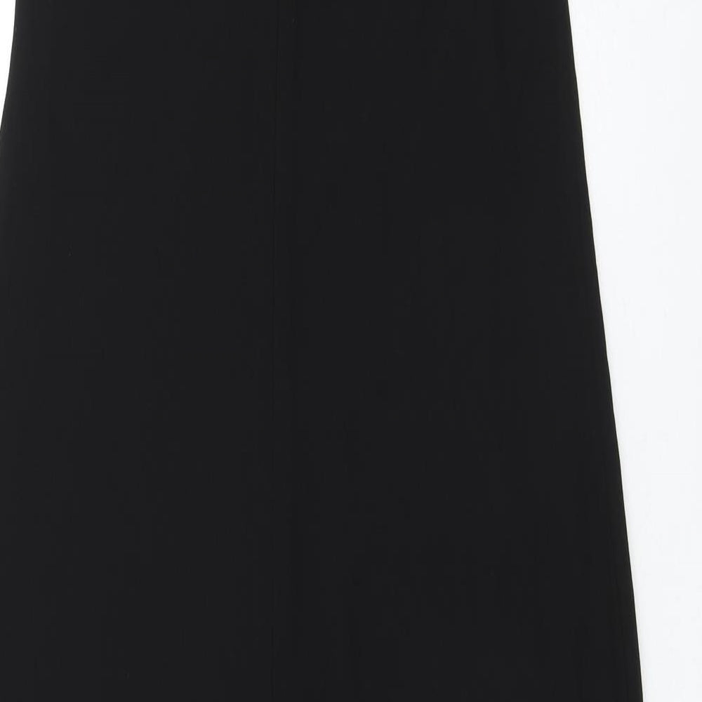 Zara Womens Black Polyester Shift Size XS V-Neck Zip