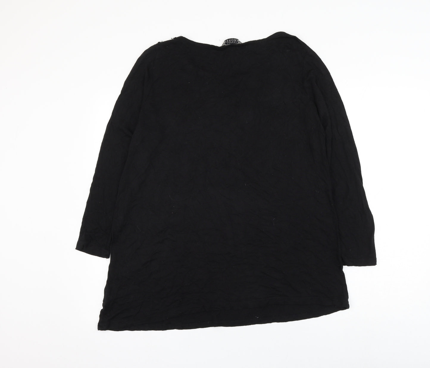 Joanna Hope Womens Black Viscose Basic Blouse Size 16 Scoop Neck