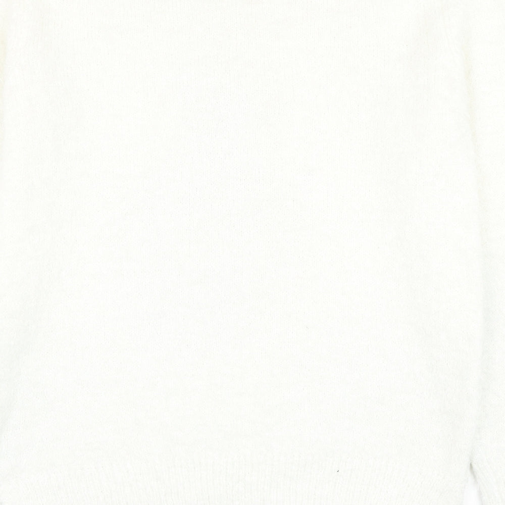 George Womens White Round Neck Polyester Pullover Jumper Size 12 - Christmas