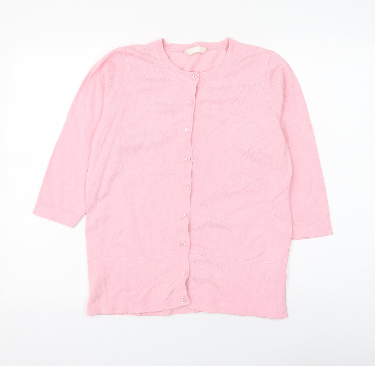 prew Womens Pink Round Neck Viscose Cardigan Jumper Size 14