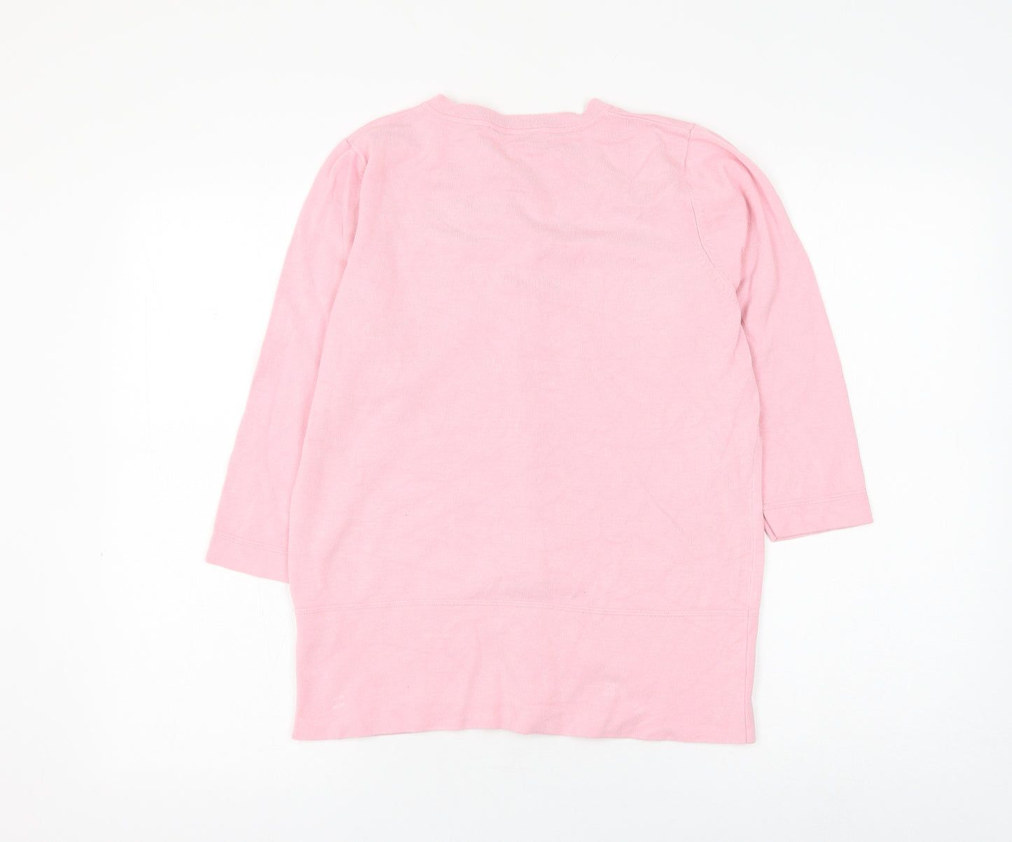 prew Womens Pink Round Neck Viscose Cardigan Jumper Size 14