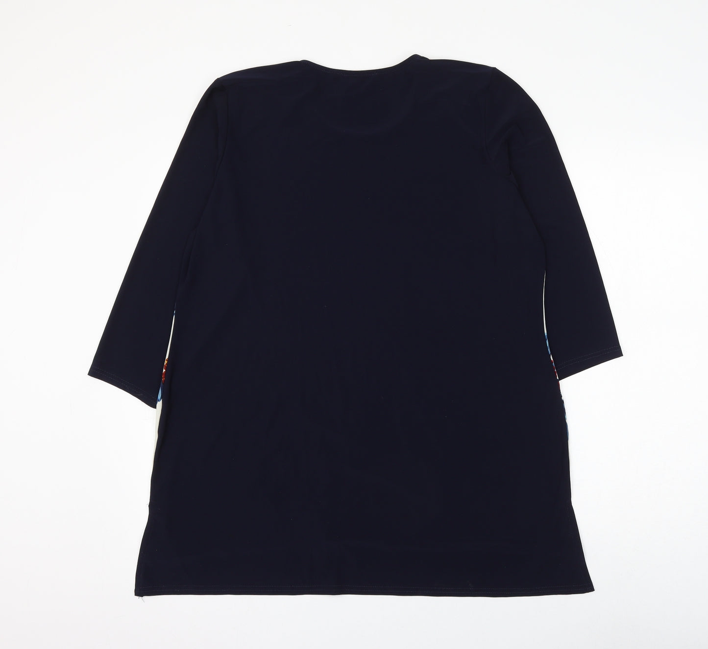 Anamor Womens Multicoloured Floral Polyester Basic Blouse Size L Round Neck