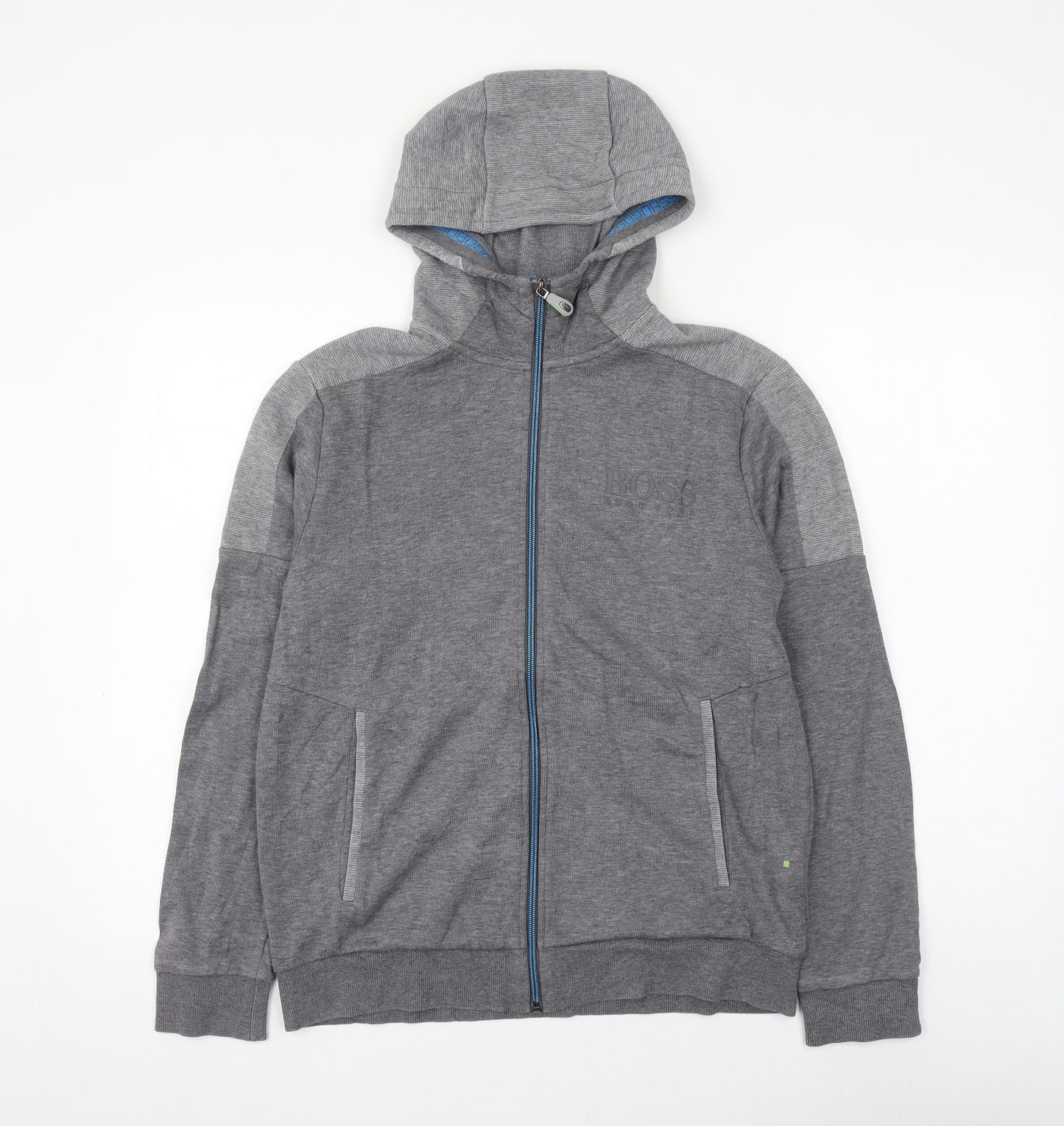 Hugo b Mens Grey Cotton Full Zip Hoodie Size M