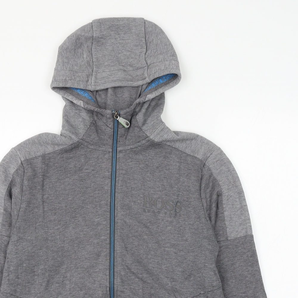 Hugo b Mens Grey Cotton Full Zip Hoodie Size M