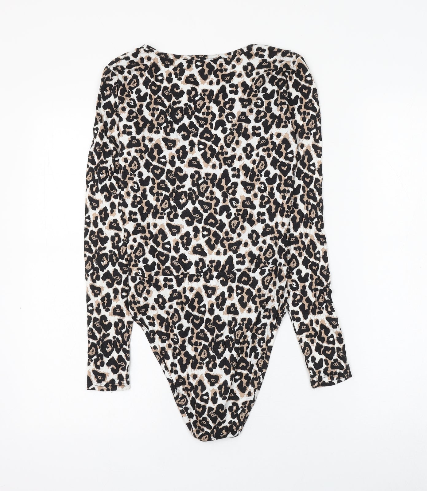 Primark Womens Multicoloured Animal Print Polyester Bodysuit One-Piece Size 6 Snap - Leopard Print