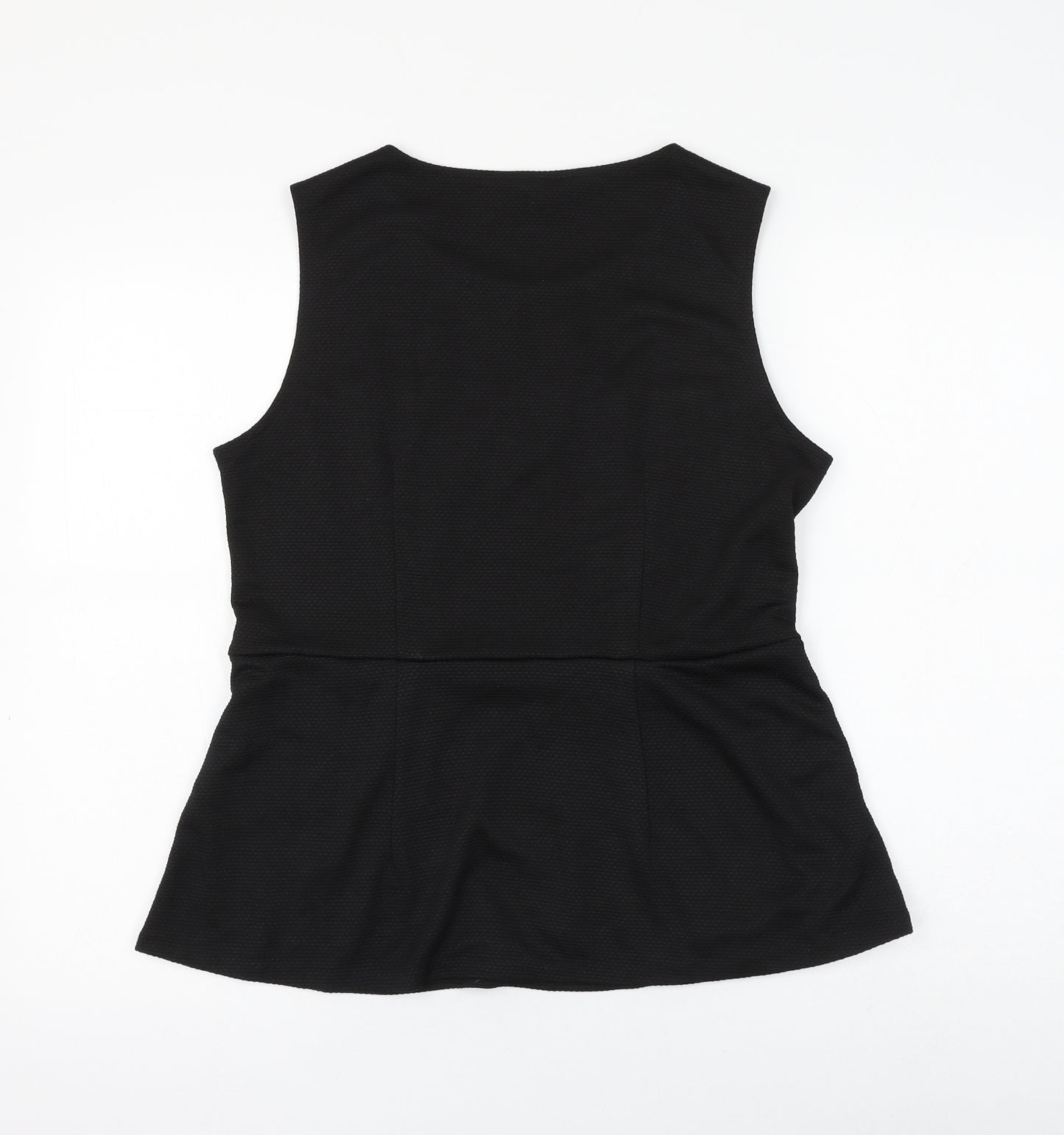 H&M Womens Black Polyester Basic Blouse Size L Round Neck