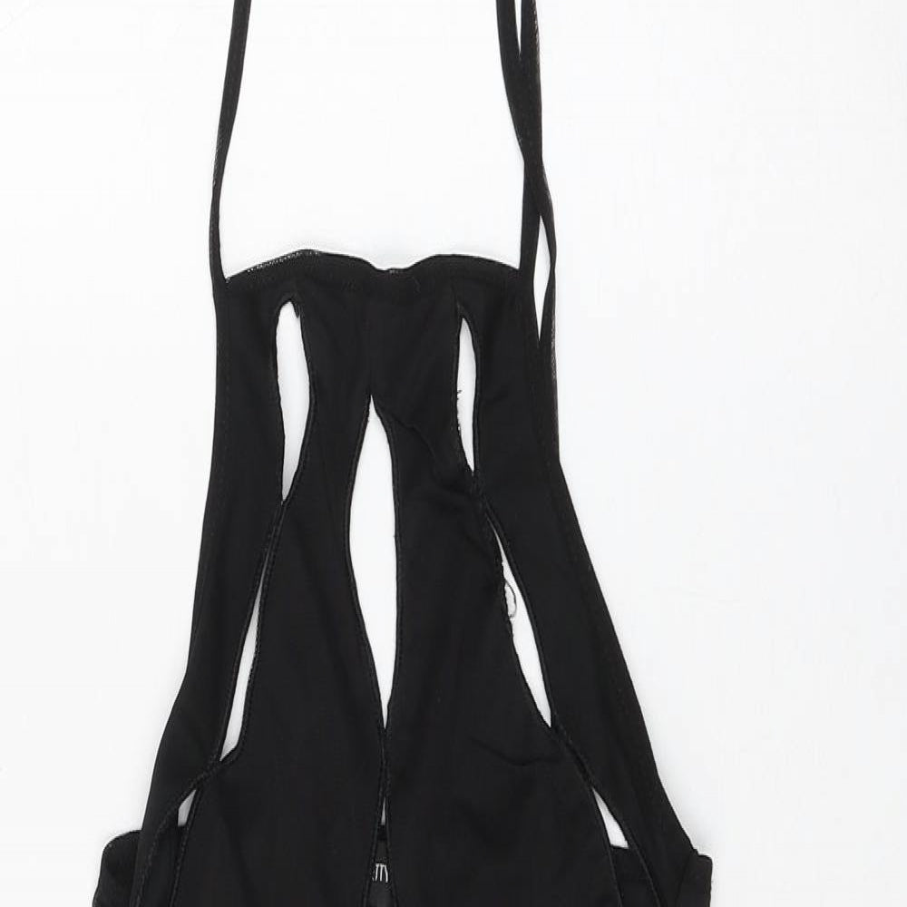 PRETTYLITTLETHING Womens Black Polyester Mini Size 8 Halter