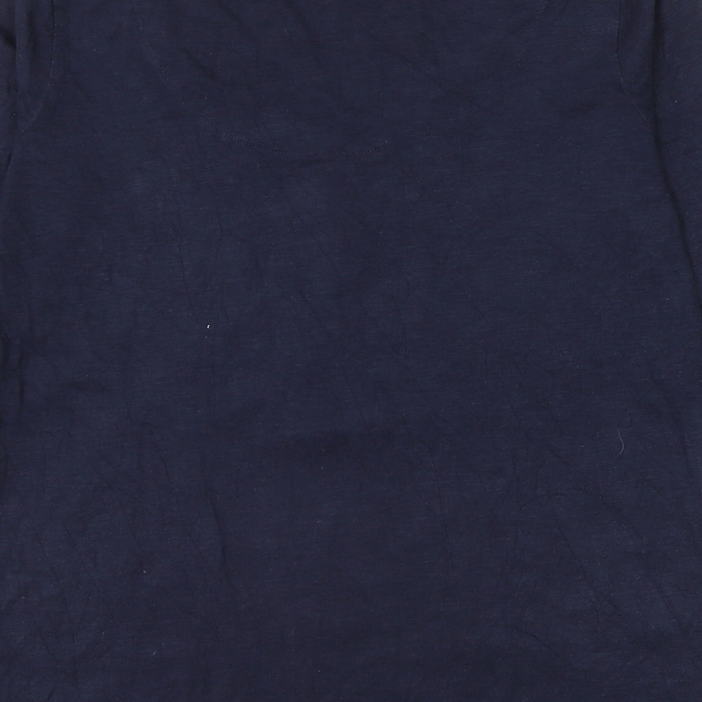 Marks and Spencer Womens Blue Cotton Basic Blouse Size 16 Scoop Neck
