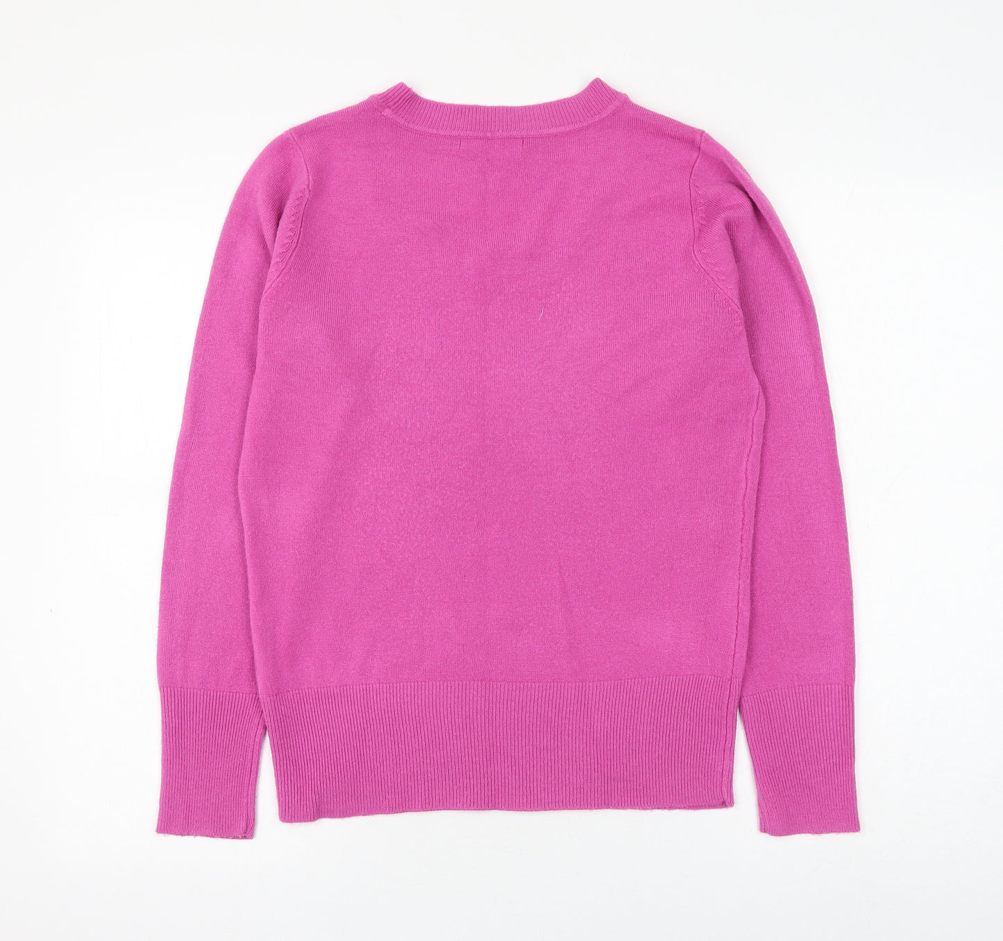 George Womens Pink Scoop Neck Acrylic Pullover Jumper Size 14