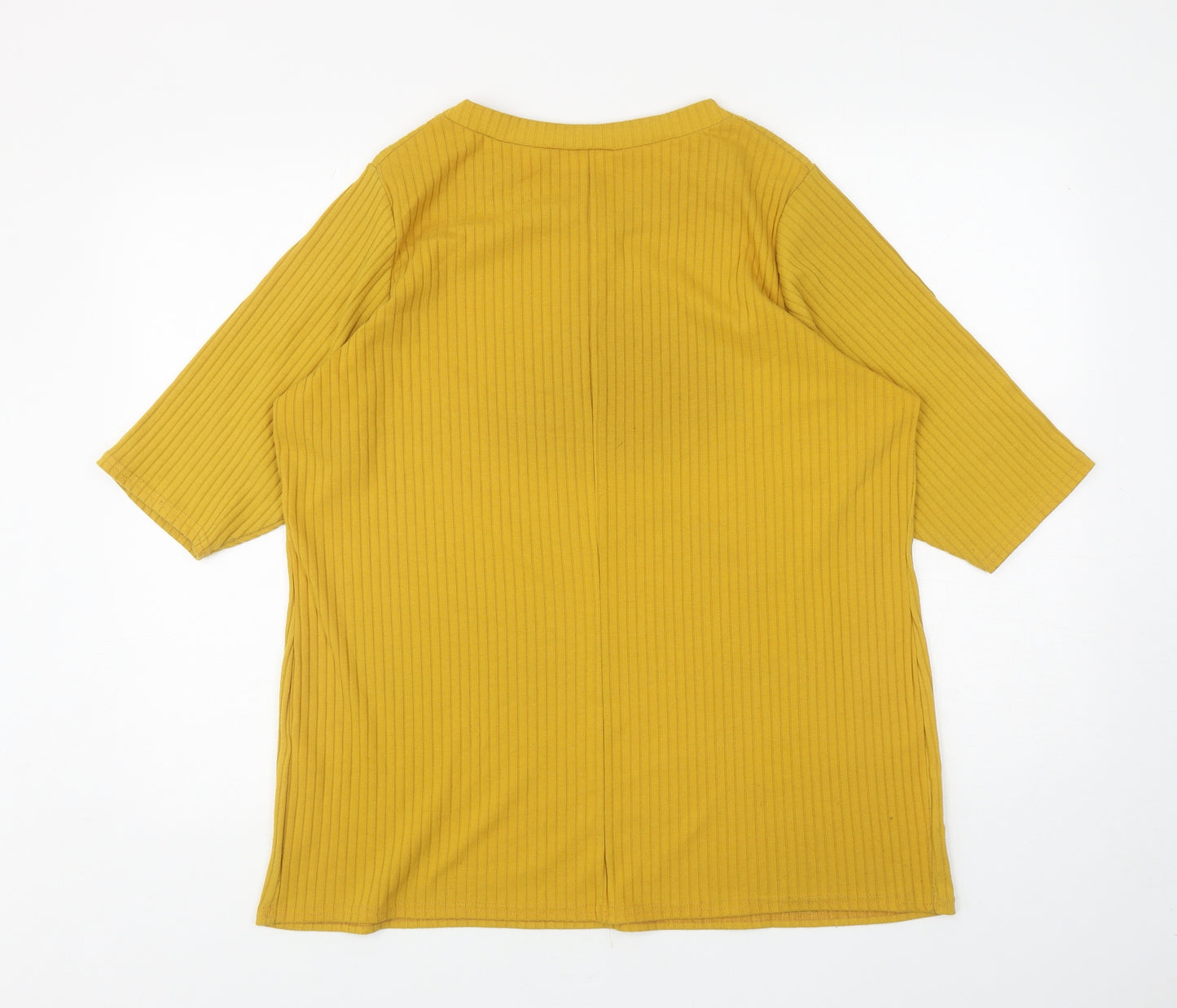 Yours Womens Yellow Polyester Basic T-Shirt Size 20 Boat Neck