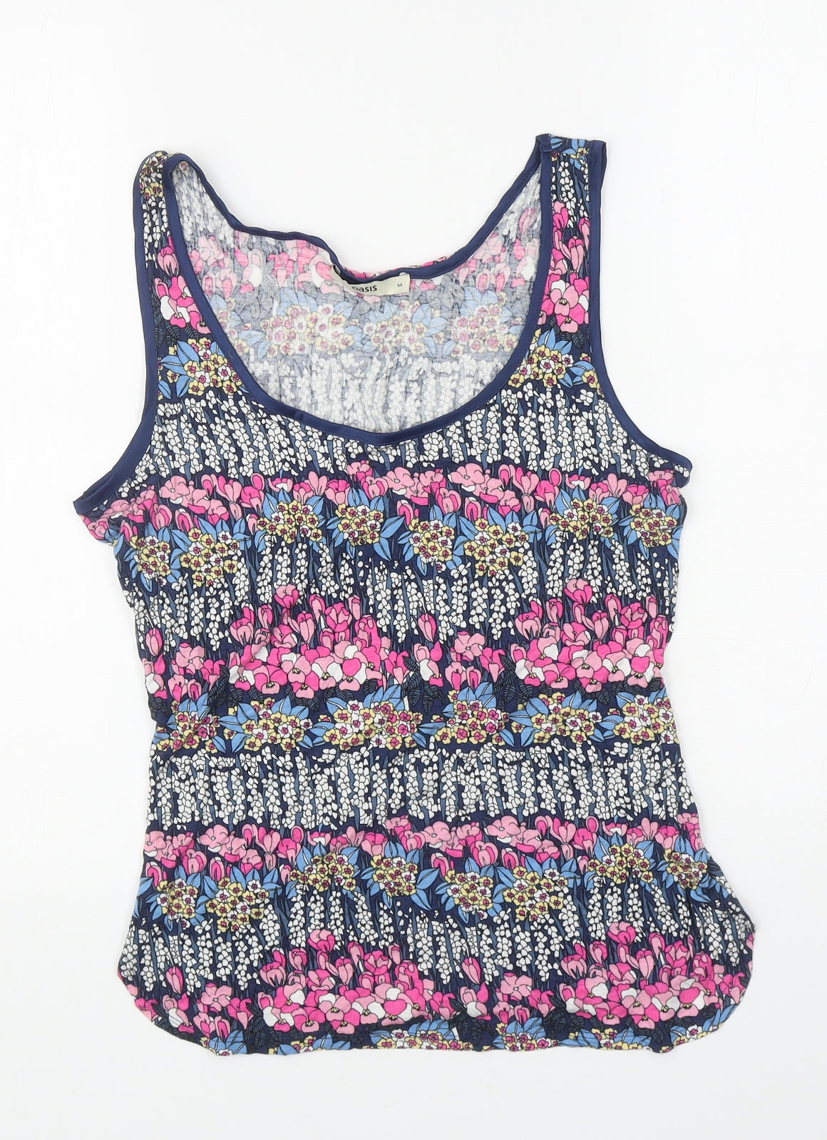 Oasis Womens Multicoloured Floral Polyester Basic Tank Size M Scoop Neck