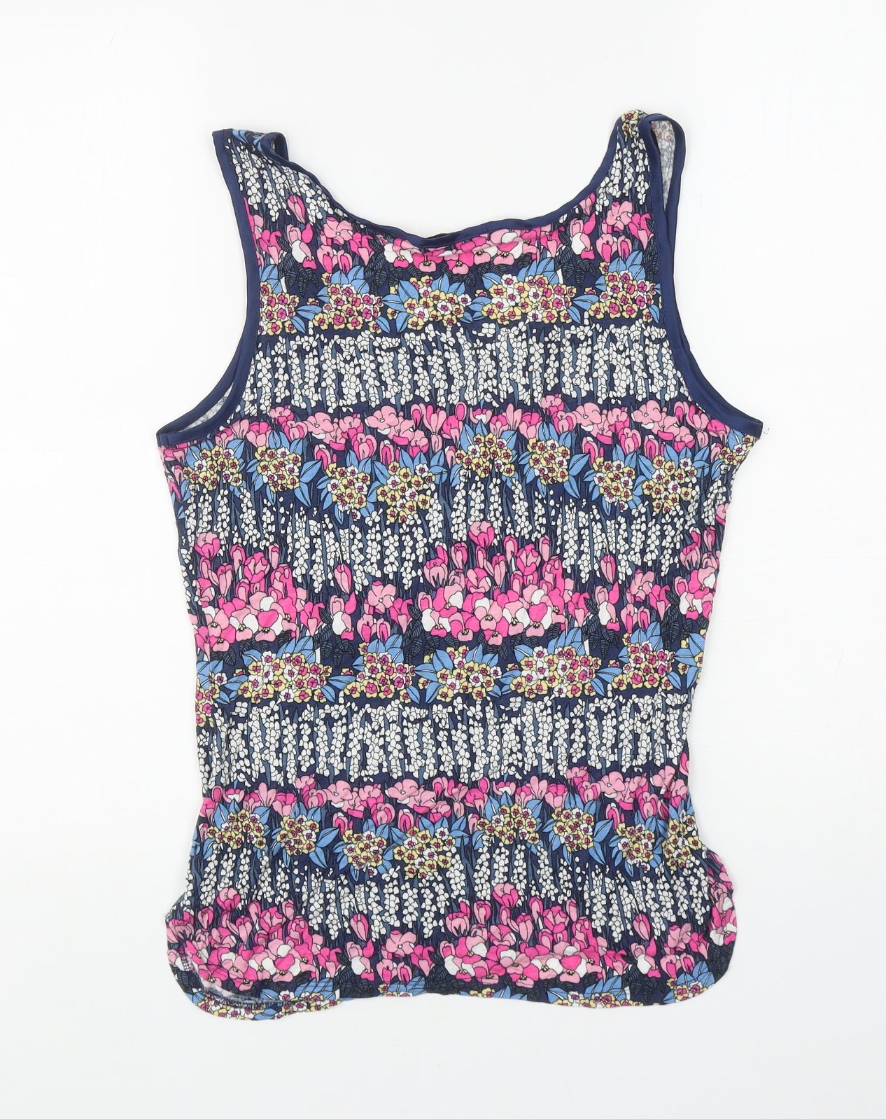 Oasis Womens Multicoloured Floral Polyester Basic Tank Size M Scoop Neck