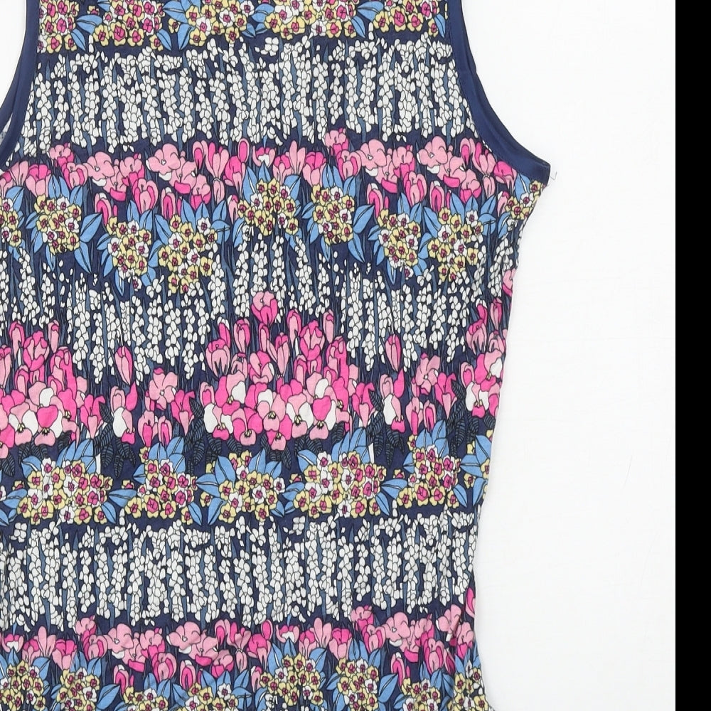 Oasis Womens Multicoloured Floral Polyester Basic Tank Size M Scoop Neck