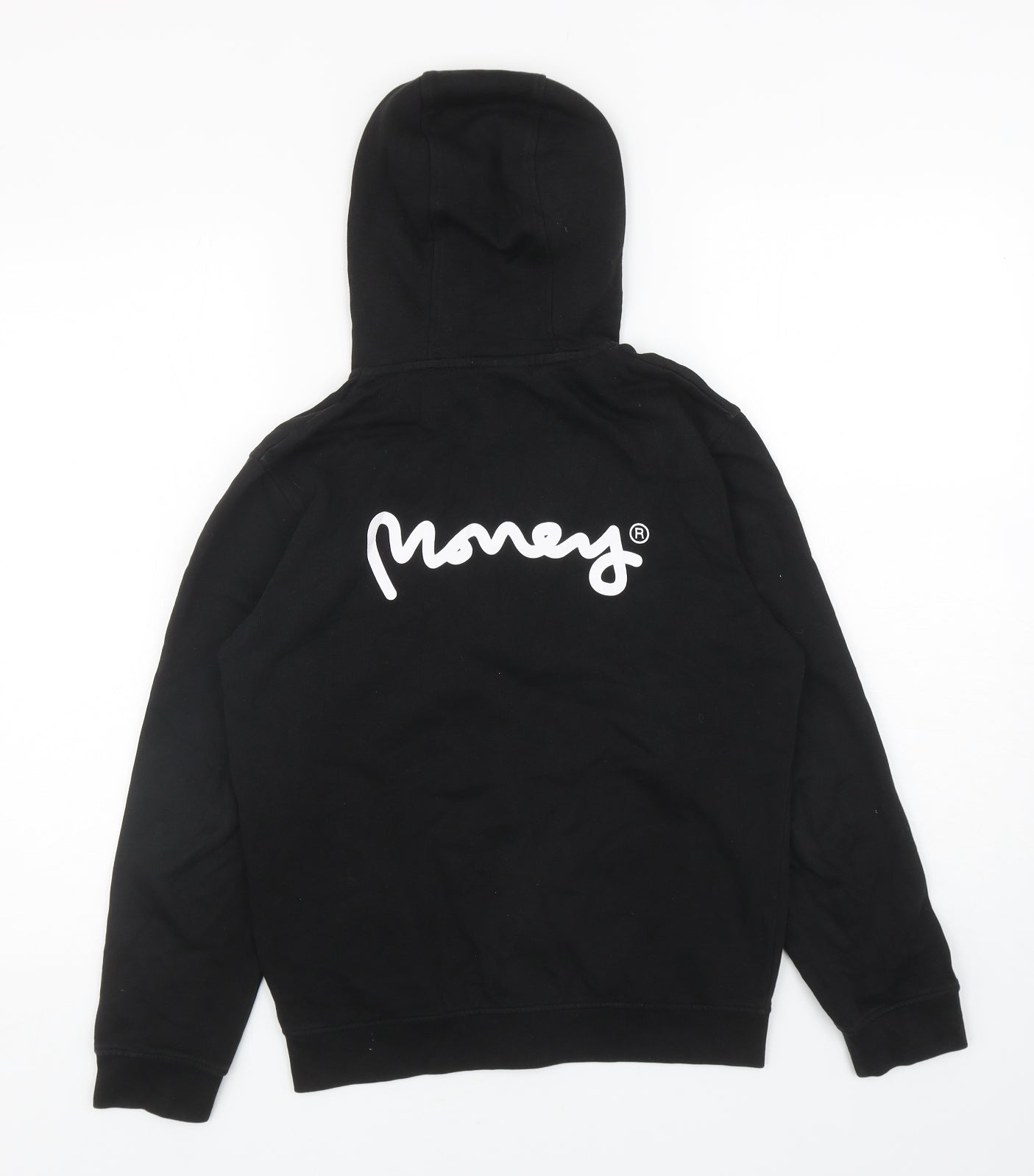 Money Clothing Boys Black Cotton Full Zip Hoodie Size 12-13 Years Zip