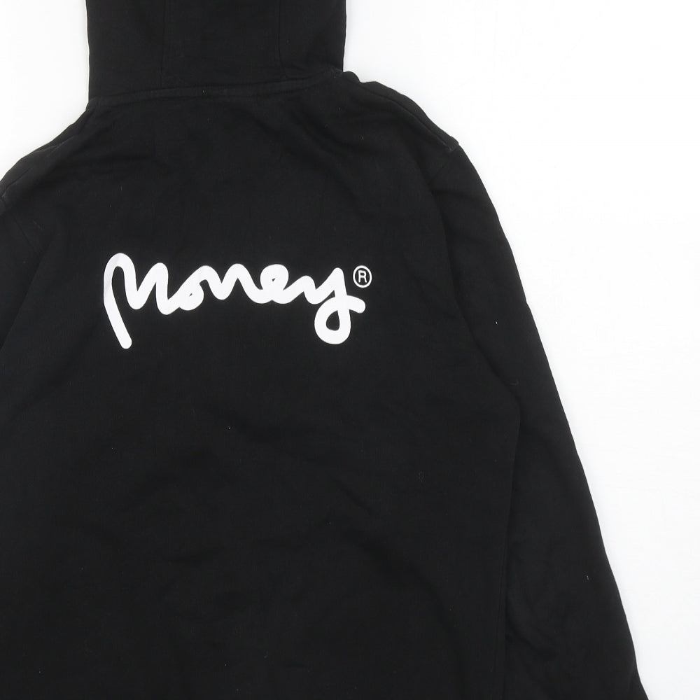 Money Clothing Boys Black Cotton Full Zip Hoodie Size 12-13 Years Zip