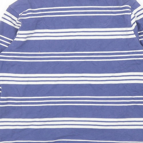 Tayberry Womens Blue Striped Cotton Pullover Sweatshirt Size S Zip